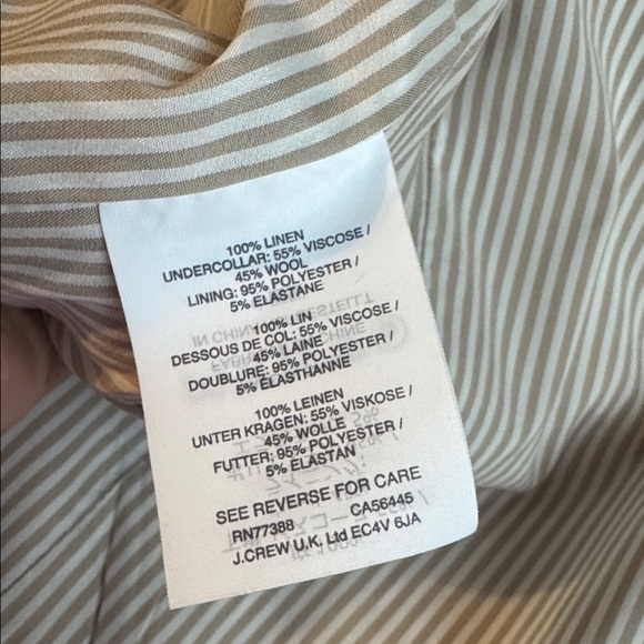 J Crew Beige Linen Campbell Blazer / Jacket - Picture 4 of 13